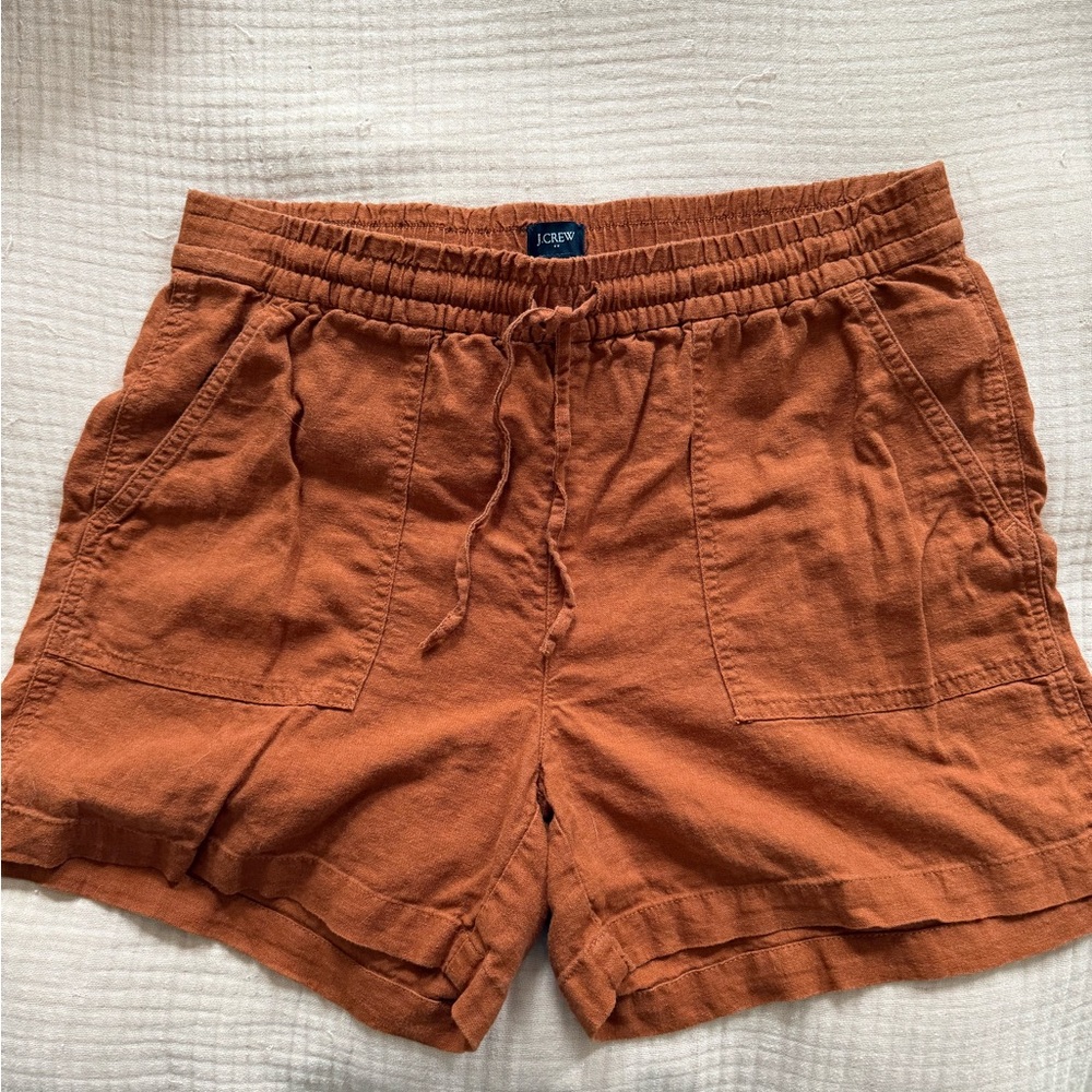 Small J. Crew Factory Women's linen Shorts - rust color